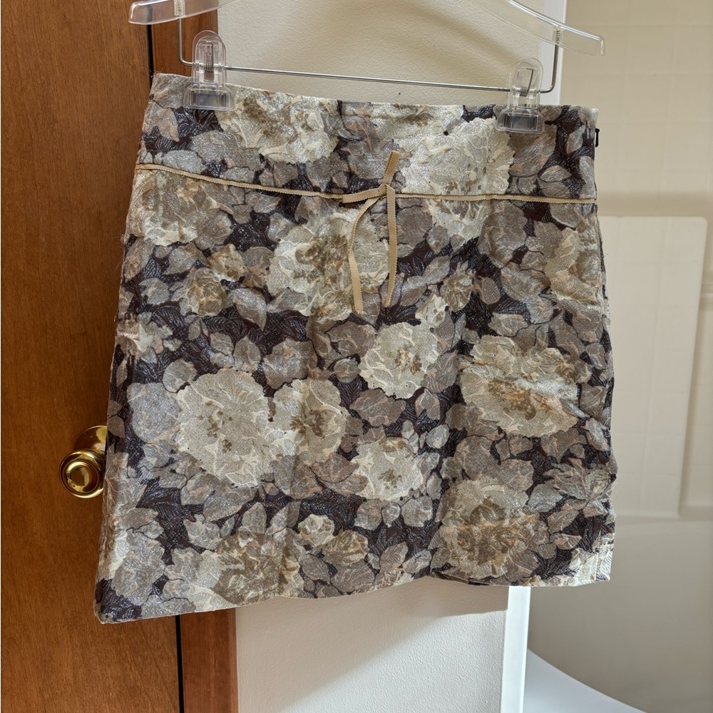 J. Crew Floral Tie Front Mini Skirt